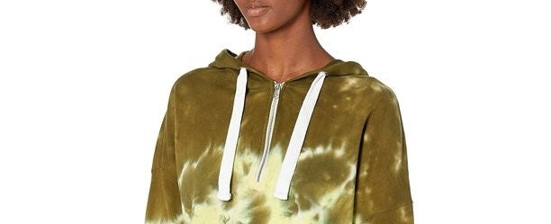 Calvin Klein Jeans Feminino High Tide Tie Dyed Cropped Hoodie Verde Tamanho P