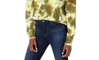 Calvin Klein Jeans Feminino High Tide Tie Dyed Cropped Hoodie Verde Tamanho P