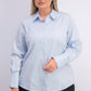 Camisa Calvin Klein Plus Size Feminina de Algodão com Gola Azul Tamanho 16W