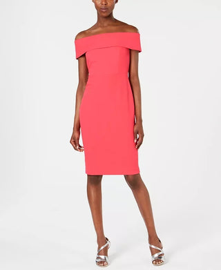 Vestido curto Calvin Klein feminino ombro a ombro vermelho tamanho 12P