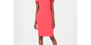 Vestido curto Calvin Klein feminino ombro a ombro vermelho tamanho 12P