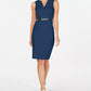 Vestido Calvin Klein Feminino Gola V Cinto Azul Tamanho 12 Petite