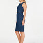 Vestido Calvin Klein Feminino Gola V Cinto Azul Tamanho 12 Petite