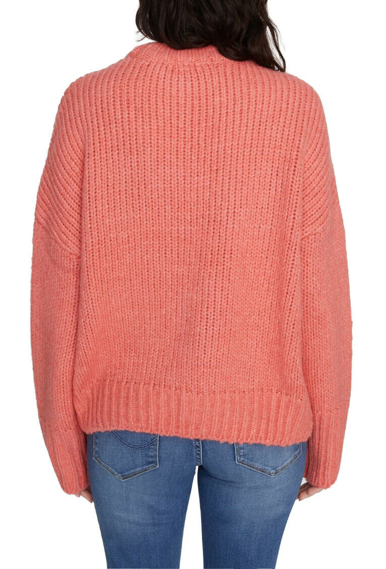 Sanctuary Feminino Telluride Pulôver de Malha com Gola Redonda Laranja Tamanho P
