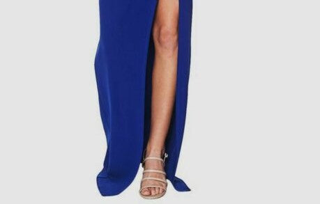 Vestido infantil com fenda alta e esmeralda Sundae azul tamanho pequeno