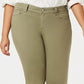 Calça jeans skinny feminina rosa celebridade, verde, tamanho pequeno