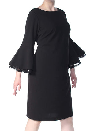 Vestido Calvin Klein Feminino Manga Sino Renda Preto Tamanho Pequeno