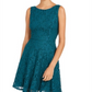 Vestido curto sem mangas com zíper e decote em joia, verde, tamanho pequeno, sem mangas, sem mangas, sem mangas, sem mangas, sem decote em v ...