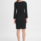 Vestido tubinho DKNY feminino, manga longa, cintura império, preto, tamanho 8