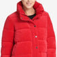 Jaqueta Puffer Feminina DKNY Sport Velour Vermelha Tamanho Médio