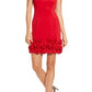 Vestido feminino Donna Ricco com bainha de cupcake e bainha Scuba, vermelho, tamanho 14
