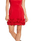 Vestido feminino Donna Ricco com bainha de cupcake e bainha Scuba, vermelho, tamanho 14