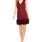 Vestido Donna Ricco Feminino com Babados e Bainha Vermelho Tamanho 12