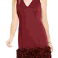 Vestido Donna Ricco Feminino com Babados e Bainha Vermelho Tamanho 12