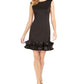 Vestido justo com babados Donna Ricco feminino, preto, tamanho 12