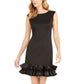 Vestido justo com babados Donna Ricco feminino, preto, tamanho 12