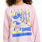 Camiseta estampada manga comprida Mad Engine Juniors' Disney Mickey Mouse Tough, rosa, tamanho X-S