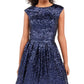 Vestido Infantil Emerald Sundae com Lantejoulas e Ajuste Flare Azul Tamanho Médio