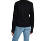 Suéter vintage feminino à prova de intempéries com amarração lateral, preto, tamanho grande