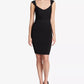 Vestido justo com faixa e decote em coração Guss feminino, preto, tamanho 16
