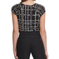 Tommy Hilfiger Blusa Feminina Estampada Floral Xadrez Preta Tamanho Médio