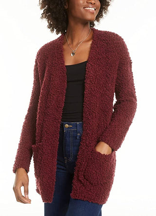 Hippie Rose Junior's Long Sleeve Cardigan Purple Size Large