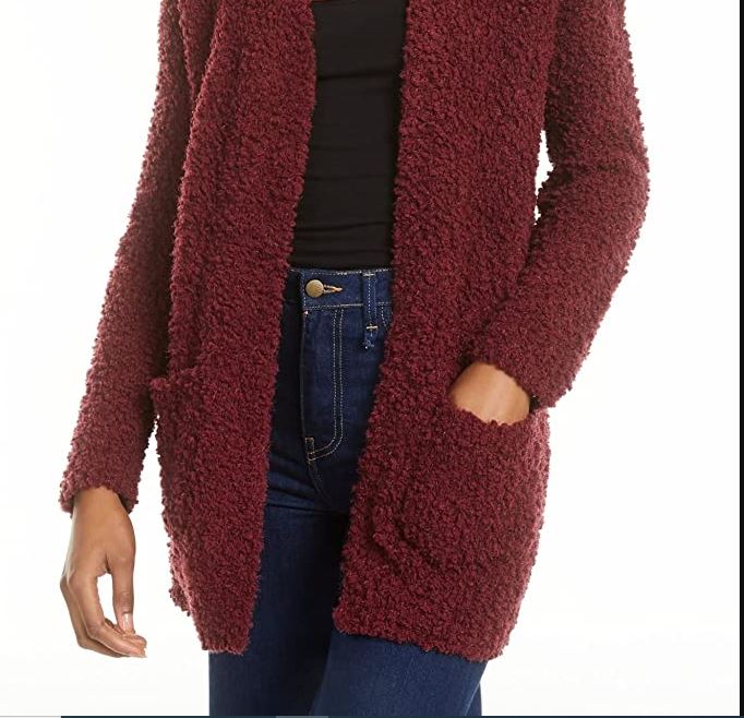 Cardigan Hippie Rose Junior Manga Longa Roxo Tamanho Grande