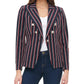 Tommy Hilfiger Blazer feminino listrado trespassado vermelho tamanho 6