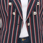Tommy Hilfiger Blazer feminino listrado trespassado vermelho tamanho 6