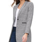 Tommy Hilfiger Blazer feminino xadrez com um botão e cotovelo cinza, tamanho 8