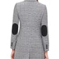 Tommy Hilfiger Blazer feminino xadrez com um botão e cotovelo cinza, tamanho 8