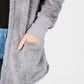 Cardigan Hippie Rose Juniors aconchegante cinza tamanho grande