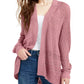 Cardigan Hippie Rose Juniors Texturizado Manga Dolman Roxo Tamanho Médio