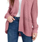 Cardigan Hippie Rose Juniors Texturizado Manga Dolman Roxo Tamanho Médio