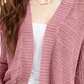 Cardigan Hippie Rose Junior com manga dolman texturizada, roxo, tamanho extragrande