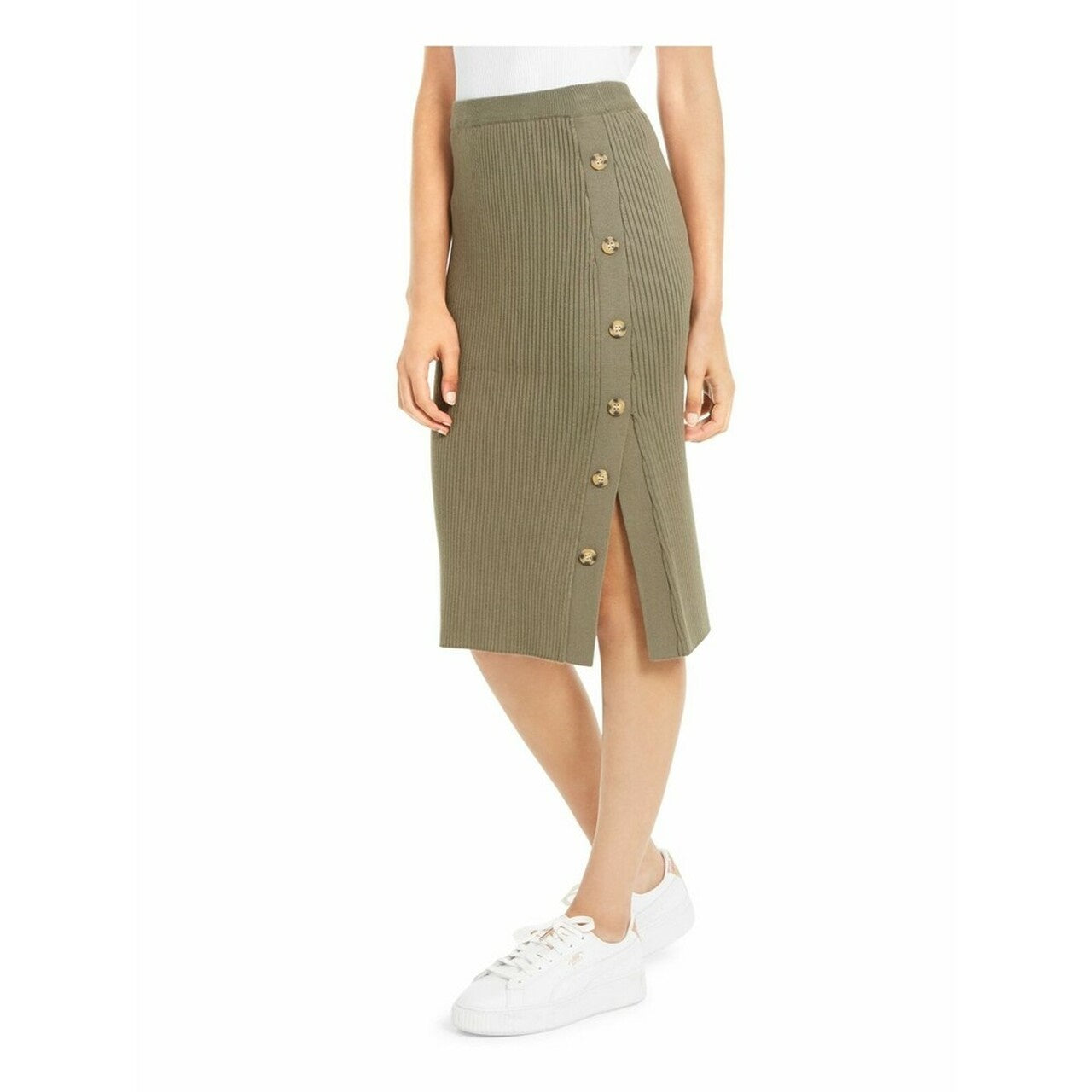 Saia suéter com botões Hippie Rose Juniors, verde, tamanho X-S