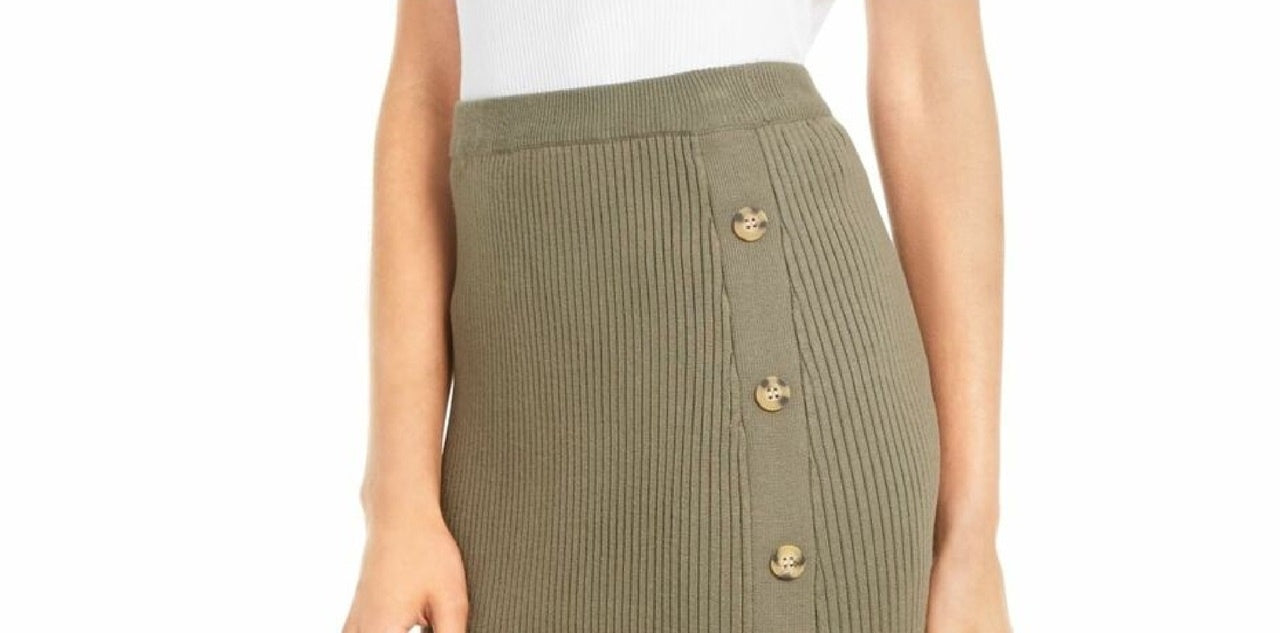 Saia suéter com botões Hippie Rose Juniors, verde, tamanho X-S