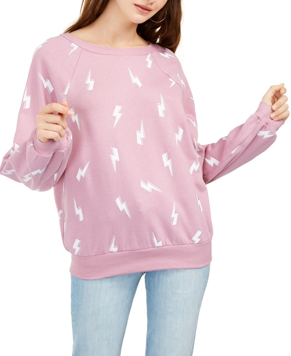 Moletom com estampa metálica Lightning Juniors Rebelious One, rosa, tamanho pequeno