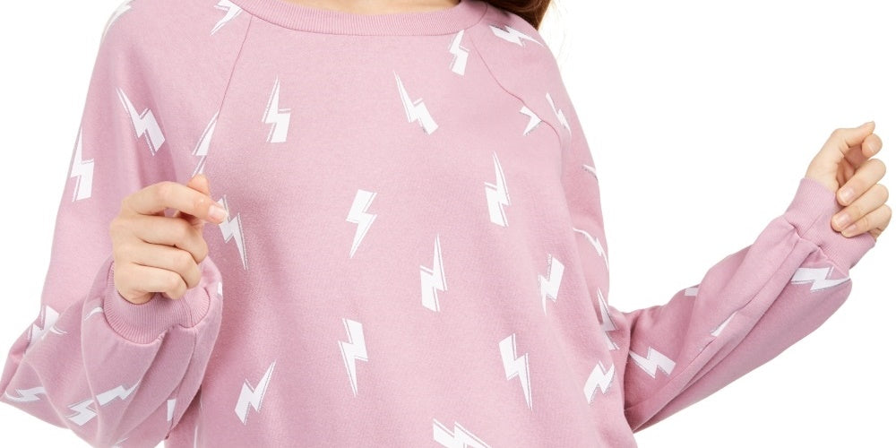 Moletom com estampa metálica Lightning Juniors Rebelious One, rosa, tamanho pequeno