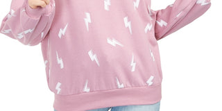 Moletom com estampa metálica Lightning Juniors Rebelious One, rosa, tamanho pequeno