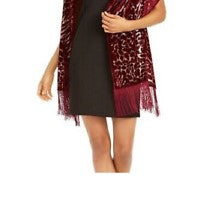 INC International Concepts Feminino Animal Print Brilho Veludo Wrap Roxo Tamanho Regular