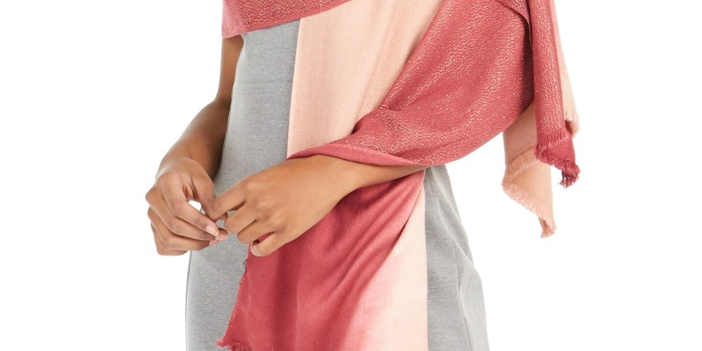 INC International Concepts Cachecol Pashmina Feminino Ombre Shine Vinho Tamanho Regular