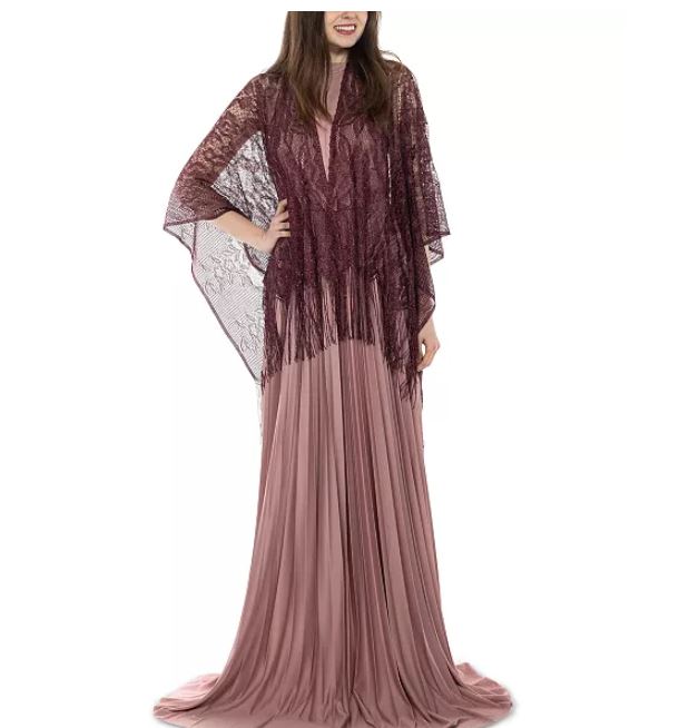 INC International Concepts Topper de malha floral de lurex feminino roxo tamanho regular