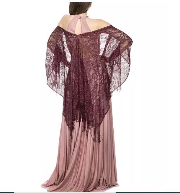 INC International Concepts Topper de malha floral de lurex feminino roxo tamanho regular