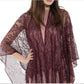 INC International Concepts Topper de malha floral de lurex feminino roxo tamanho regular