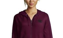 Moletom com capuz Champion Heritage Herringbone com zíper, roxo, tamanho pequeno