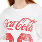 Camiseta Coca-Cola Graphic Love Tribe Juniors, tamanho médio, branca, em algodão