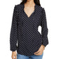 Blusa Tommy Hilfiger Feminina Estampada com Babados e Gola Azul Tamanho XX-G