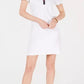 Vestido polo feminino Tommy Hilfiger com gola de bolinhas, branco, tamanho grande