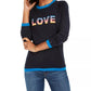 Suéter Tommy Hilfiger Rainbow Love Ringer Feminino Azul Tamanho X-G